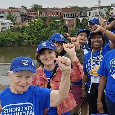 Pilgrims Marching Across Edmund Pettus Bridge Selma Al